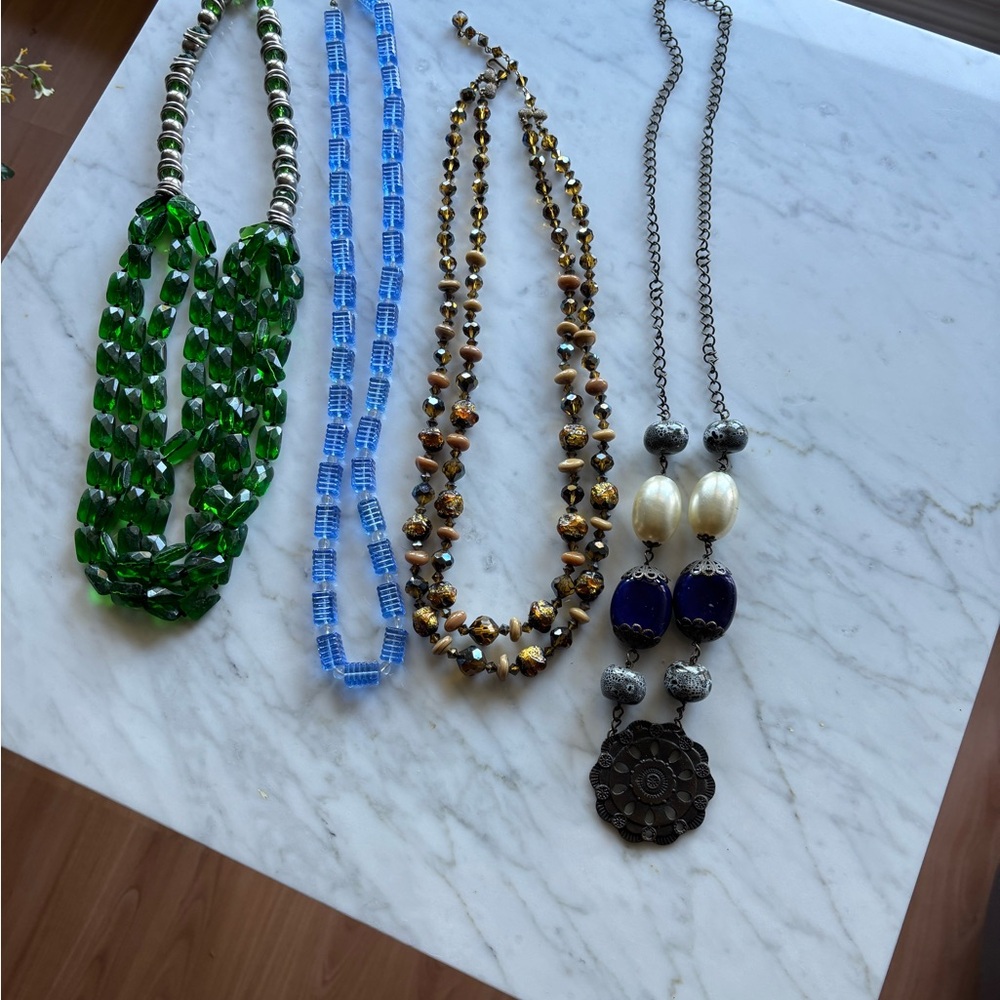 Green and Blue Gemstone Necklace